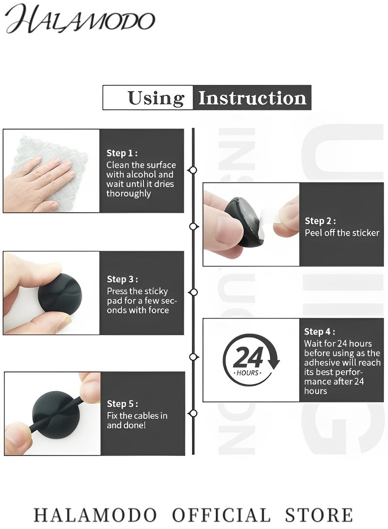 هالامودو 9 قطع حامل شاحن حامل الأسلاك حامل الشاحن حامل الأسلاك مشابك إدارة الكابلات مشابك حامل الأسلاك لتنظيم مكتب المكتب منضدة المكتب شاحن الهاتف السيارة - Image 4
