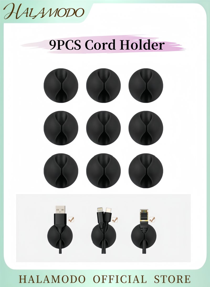 هالامودو 9 قطع حامل شاحن حامل الأسلاك حامل الشاحن حامل الأسلاك مشابك إدارة الكابلات مشابك حامل الأسلاك لتنظيم مكتب المكتب منضدة المكتب شاحن الهاتف السيارة - Image 1