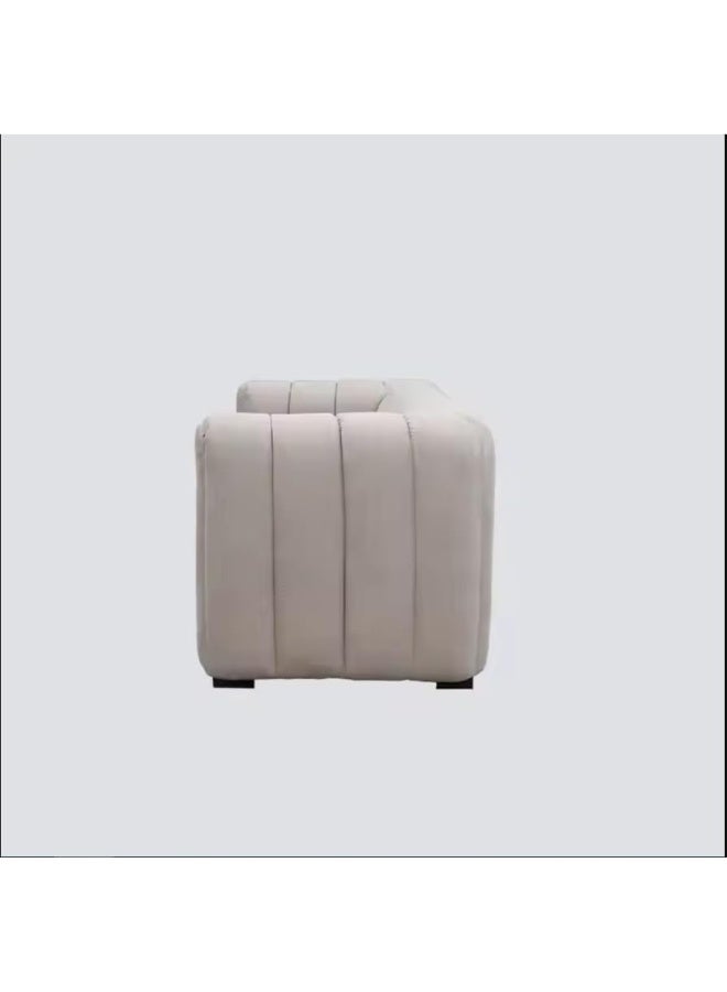 Zayn comforts Fashionable Pumpkin Sofa â€“ Comfortable One-Piece Fabric Couch for Contemporary Interiors (Beige) - Image 3