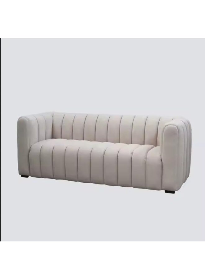 Zayn comforts Fashionable Pumpkin Sofa â€“ Comfortable One-Piece Fabric Couch for Contemporary Interiors (Beige) - Image 4