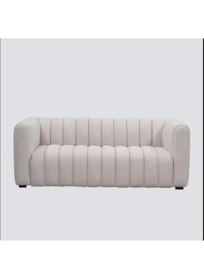 Zayn comforts Fashionable Pumpkin Sofa â€“ Comfortable One-Piece Fabric Couch for Contemporary Interiors (Beige) - Image 1