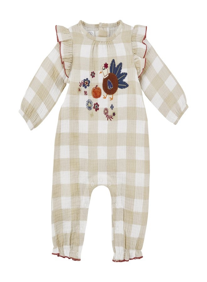 Mud Pie Baby Girls Thanksgiving Turkey One-Piece Bodysuit, Cream, 3-6 Months, Cream, 3-6 Months US - Image 1