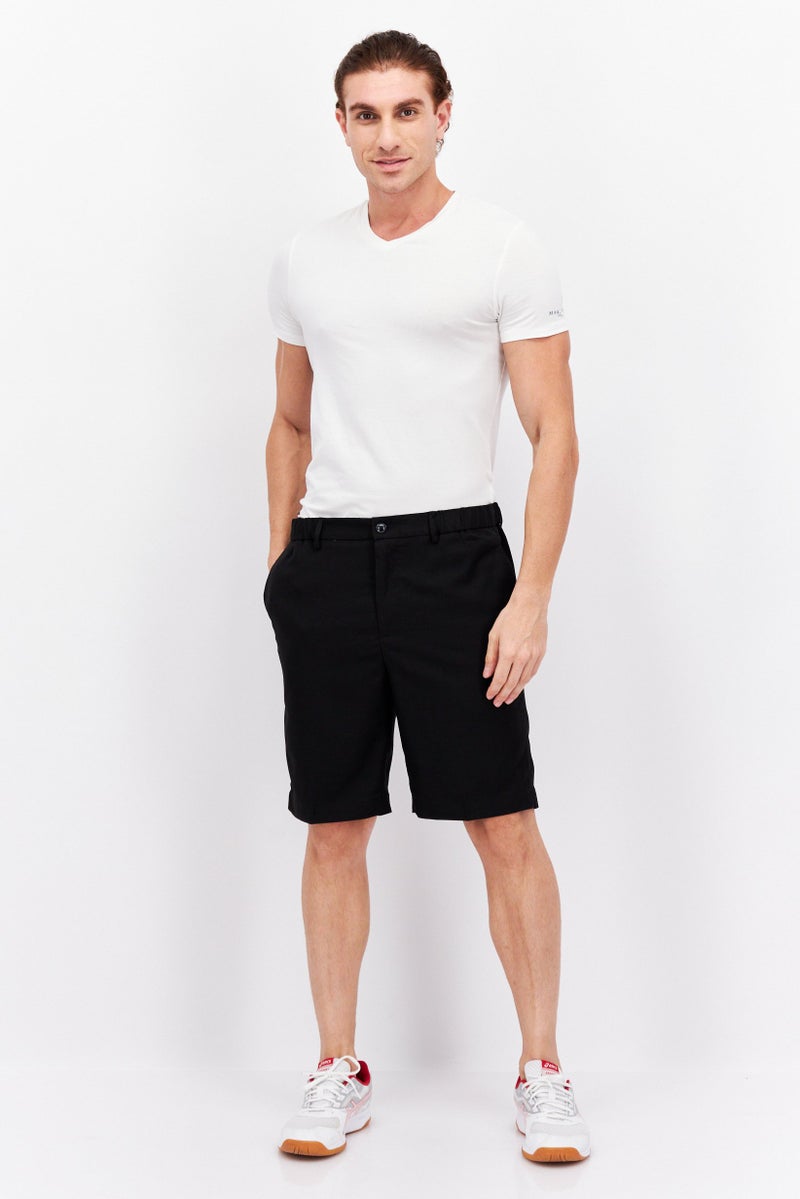 Sorbino Men Drawstring Solid Chino Shorts, Black - Image 4