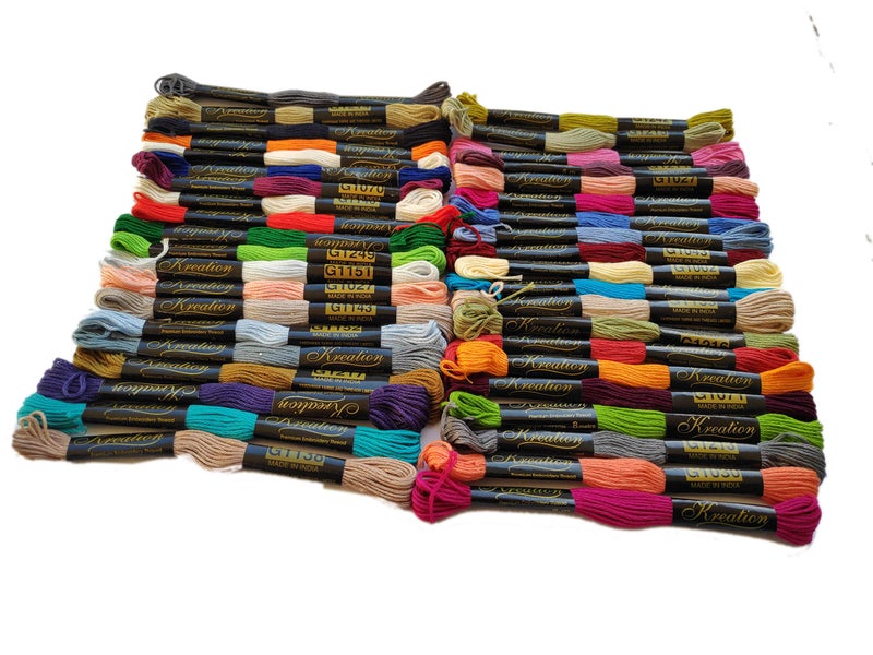 Vardhman Threads Cotton Embroidery Thread Set (80 Skeins, Multicolour) with Care Manual - Image 3