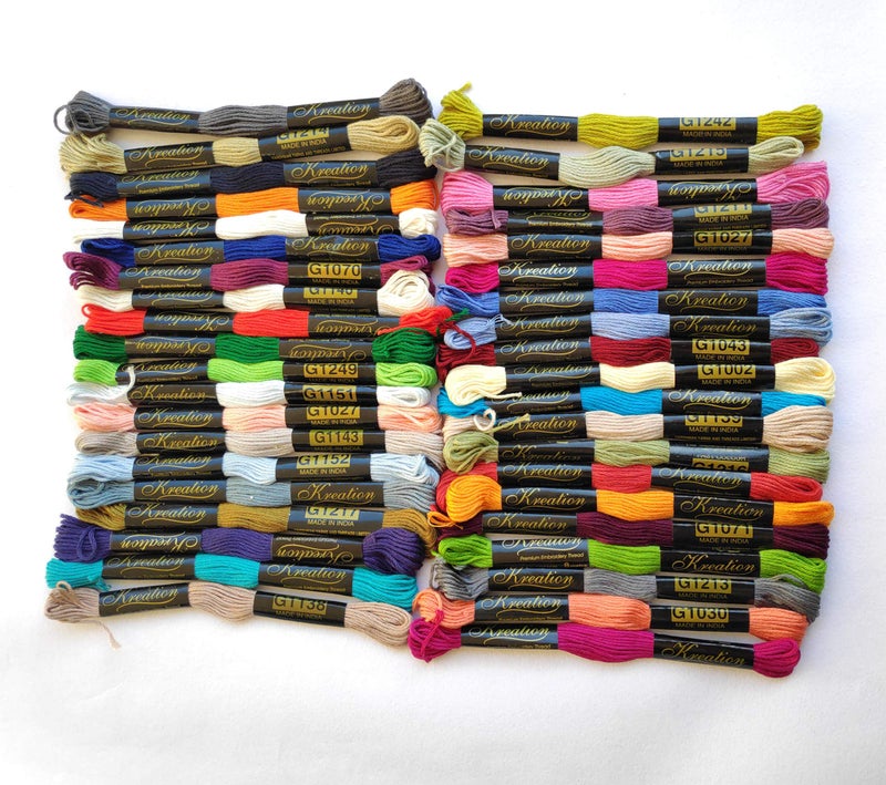 Vardhman Threads Cotton Embroidery Thread Set (80 Skeins, Multicolour) with Care Manual - Image 2