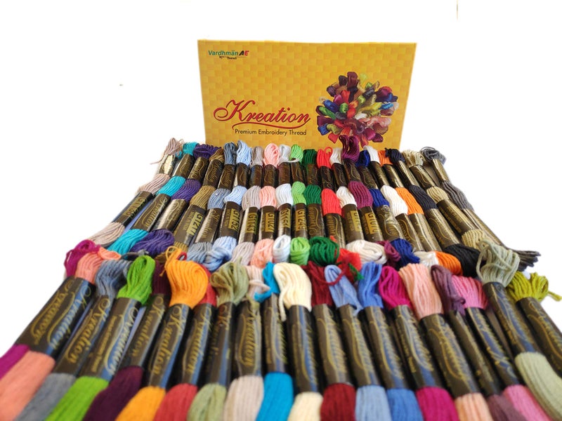 Vardhman Threads Cotton Embroidery Thread Set (80 Skeins, Multicolour) with Care Manual - Image 5