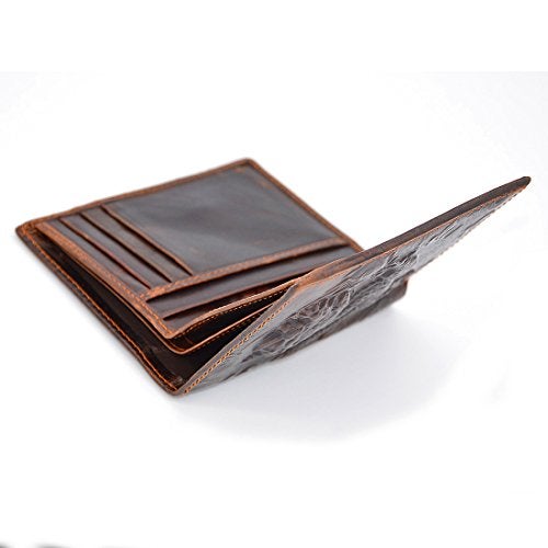 Medifier Mens Brown Genuine Leather Wallet with Credit Card Holder Dragon Pattern M - Image 4
