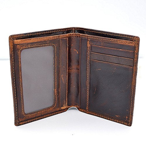 Medifier Mens Brown Genuine Leather Wallet with Credit Card Holder Dragon Pattern M - Image 3
