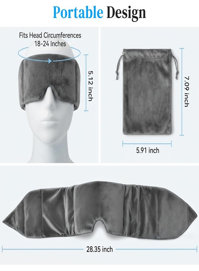 HANNEA®Weighted Sleeping Eye Mask, Super Soft & Smooth And Fully Adjustable To All Size Heads, 100% Blackout Design, Ideal for Meditation, Relaxation and Travel, Includes Storage Pouch-Dark Gray - Image 3