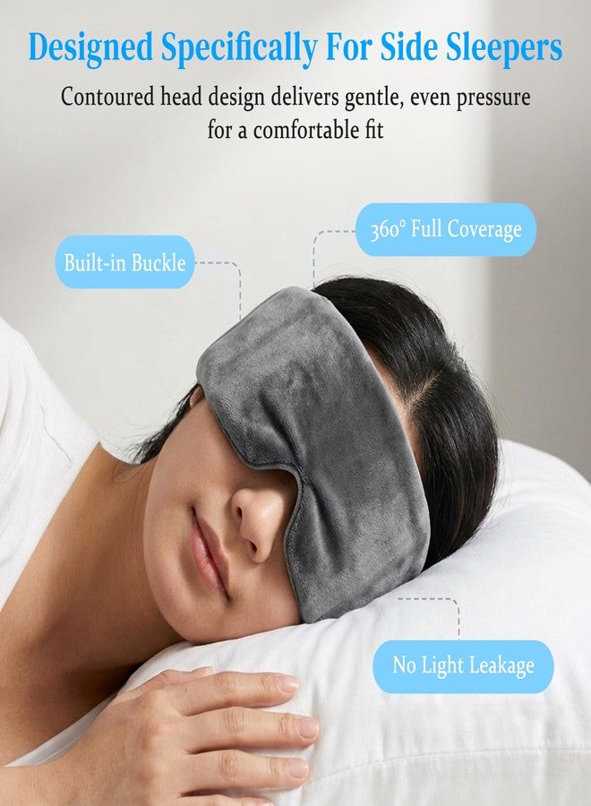HANNEA®Weighted Sleeping Eye Mask, Super Soft & Smooth And Fully Adjustable To All Size Heads, 100% Blackout Design, Ideal for Meditation, Relaxation and Travel, Includes Storage Pouch-Dark Gray - Image 4