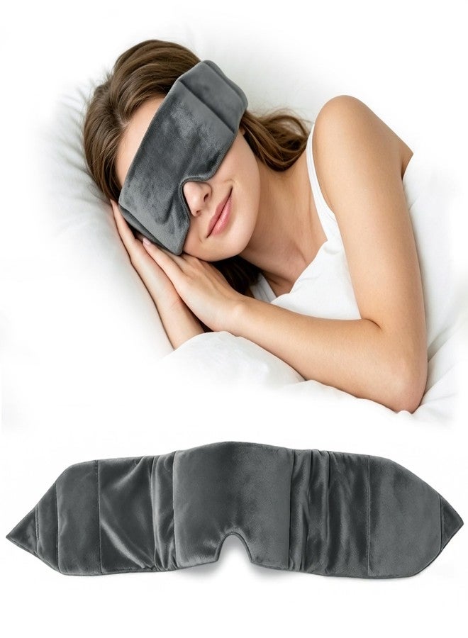 HANNEA®Weighted Sleeping Eye Mask, Super Soft & Smooth And Fully Adjustable To All Size Heads, 100% Blackout Design, Ideal for Meditation, Relaxation and Travel, Includes Storage Pouch-Dark Gray - Image 1