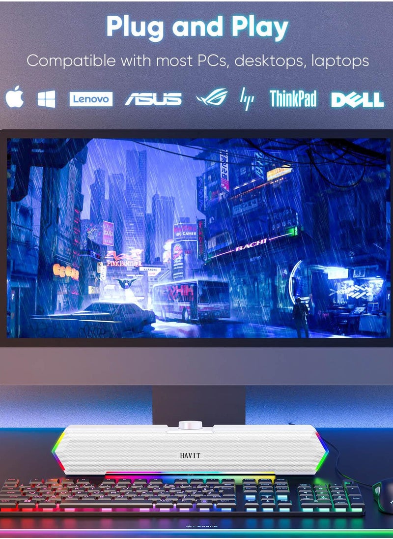 هافيت - M19 مكبر صوت استريو خفيف يعمل باللمس مقاس 3.5 ملم/يعمل بمنفذ USB - Image 1