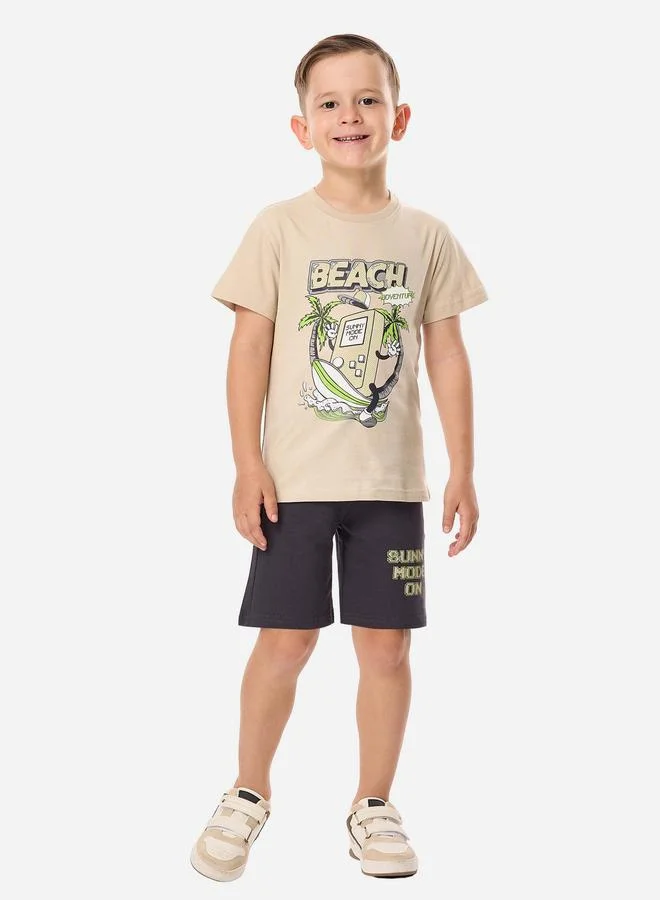 victor and jane Victor And Jane Boys Beach Days Graphic T-Shirt and Shorts Set