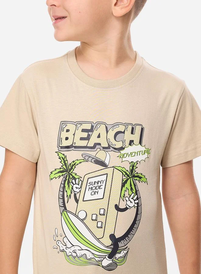 victor and jane Victor And Jane Boys Beach Days Graphic T-Shirt and Shorts Set