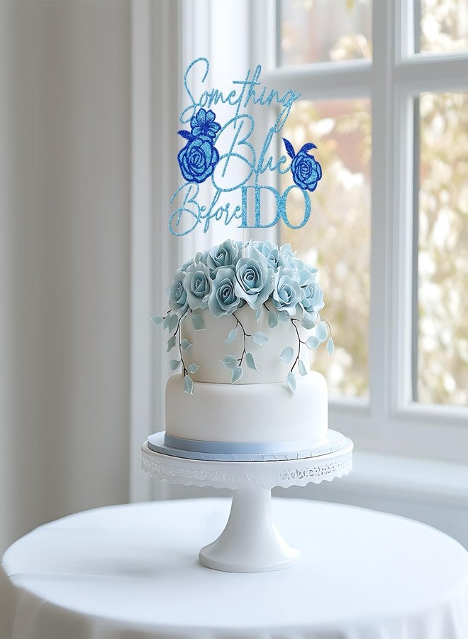 Yotawebery Something Blue Before I Do Cake Topper, Bride to Be, Wedding Cake Decorations, Blue Themed Bridal Shower Engagement Bachelorette Party Decorations Glitter - Image 5