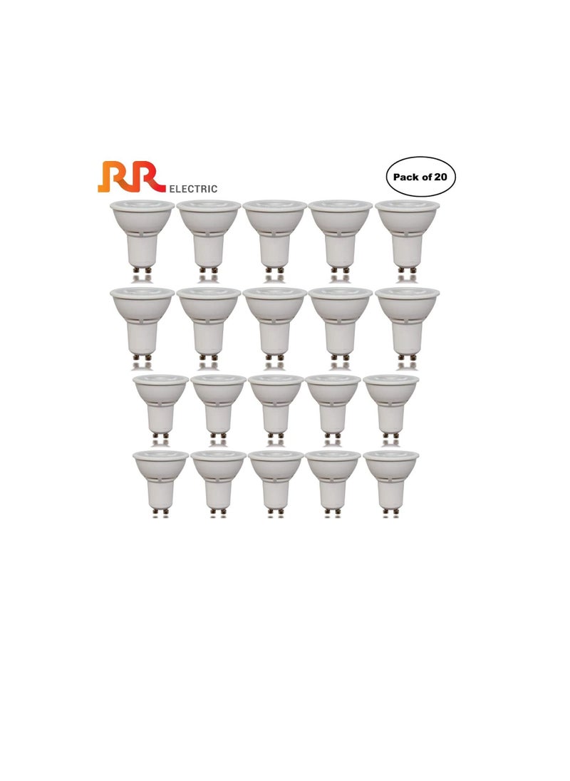 RR RR Lighting LED Ceiling Spot Light, Energy Saver Zero UV Spot Lamp with High Lumen, GU10 5W 230VAC I For Indoor Home Office (Day Light 6500K - 5W, Pack of 20)  - Image 1
