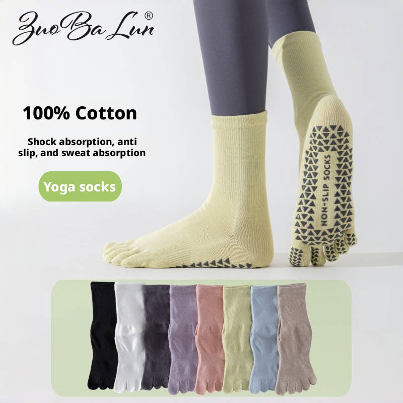 Yoga Socks Non-Slip Mid-Calf Five-Toe Socks for Women - Image 4