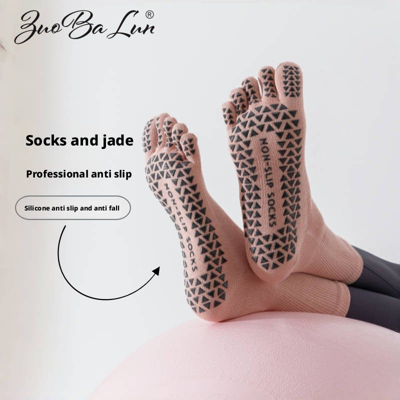 Yoga Socks Non-Slip Mid-Calf Five-Toe Socks for Women - Image 3