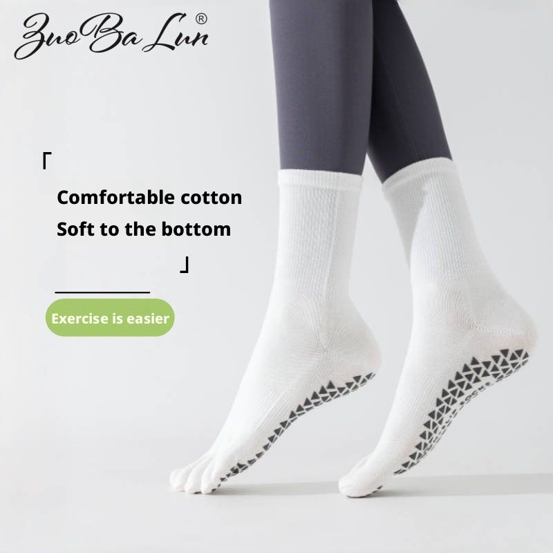 Yoga Socks Non-Slip Mid-Calf Five-Toe Socks for Women - Image 2