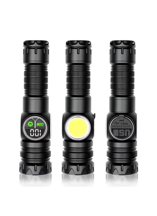 Generic High Brightness White Laser Flashlight - Waterproof with Digital Display and USB Charging  - Image 1
