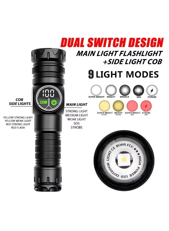 Generic High Brightness White Laser Flashlight - Waterproof with Digital Display and USB Charging  - Image 2