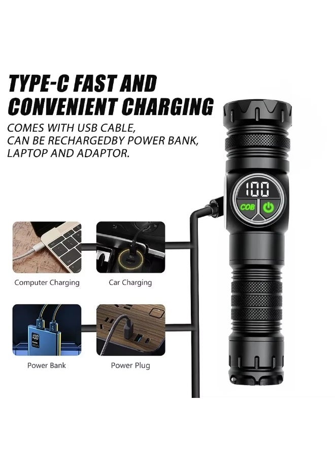 Generic High Brightness White Laser Flashlight - Waterproof with Digital Display and USB Charging  - Image 4