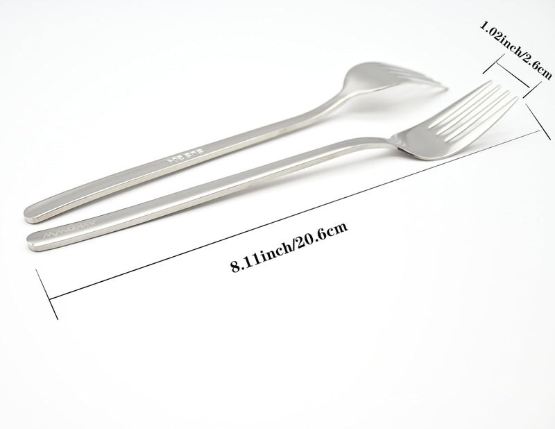 AYKDWW Dinner Forks8 pieces 304 stainless steel fork set longer handlesdishwasher washable silver mirrorflatware forkdinner forkseasy to clean811inchesUse for HomeKitchen or Restaurant - Image 4