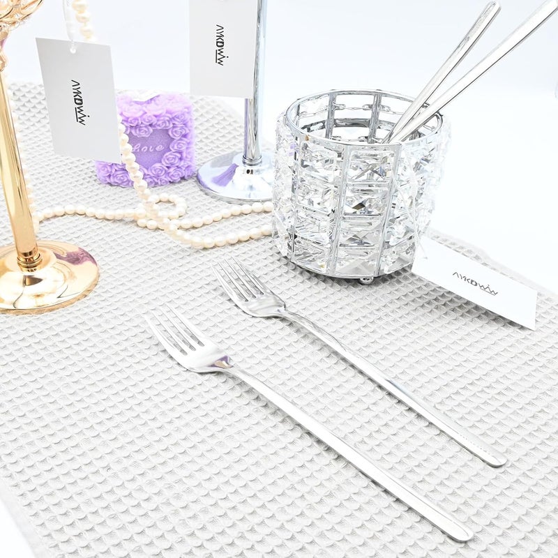 AYKDWW Dinner Forks8 pieces 304 stainless steel fork set longer handlesdishwasher washable silver mirrorflatware forkdinner forkseasy to clean811inchesUse for HomeKitchen or Restaurant - Image 2