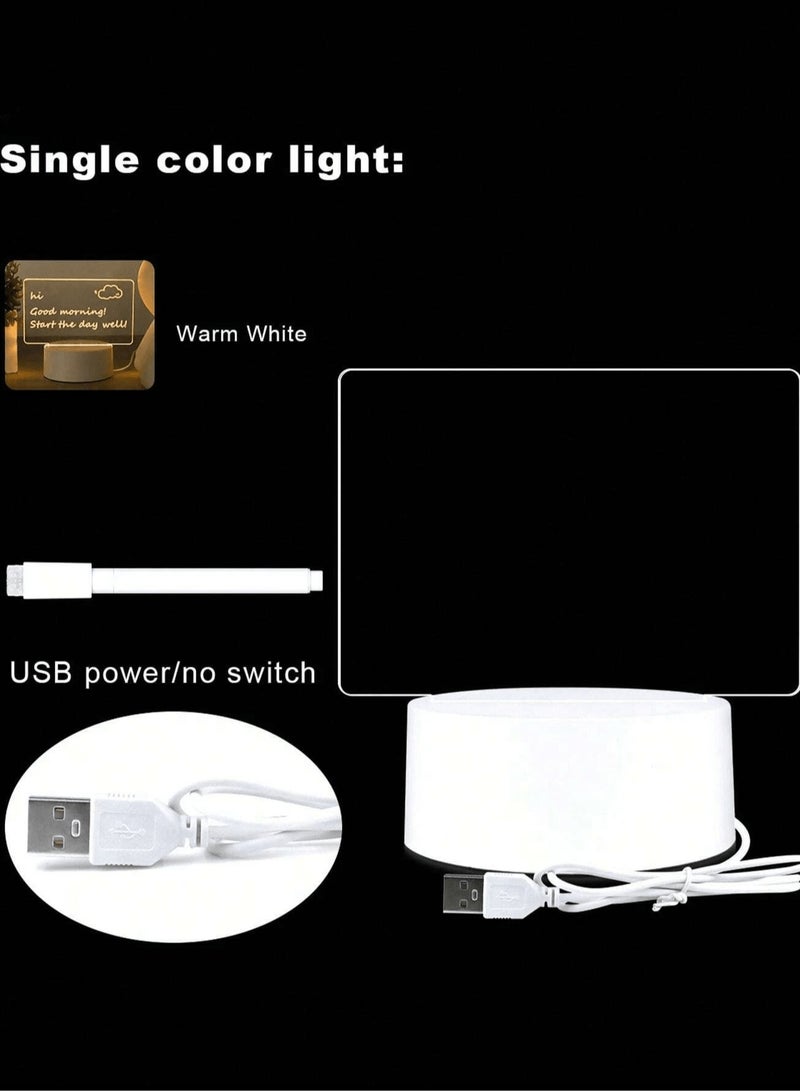 مصباح ليلي LED مع لوح رسائل أكريليك – لوحة كتابة قابلة للمسح بإضاءة LED، تعمل عبر USB أو قابلة لإعادة الشحن | لوحة ملاحظات ديكورية للمكتب، غرفة النوم، وغرفة المعيشة | مصباح إبداعي ثلاثي الأبعاد للرسم والكتابة | هدية مثالية لأعياد الميلاد، الكريسماس، والمناسبات - Image 5