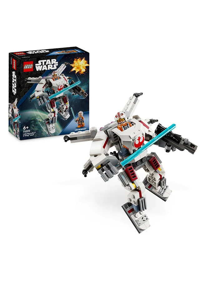 ليغو Star Wars Luke Skywalker X-Wing Mech, Collectible Brick-Built Toy For Kids, Fantasy Action-Adventures, Creative Gift Idea For Boys And Girls Aged 6 And Over (195 Pieces) 75390