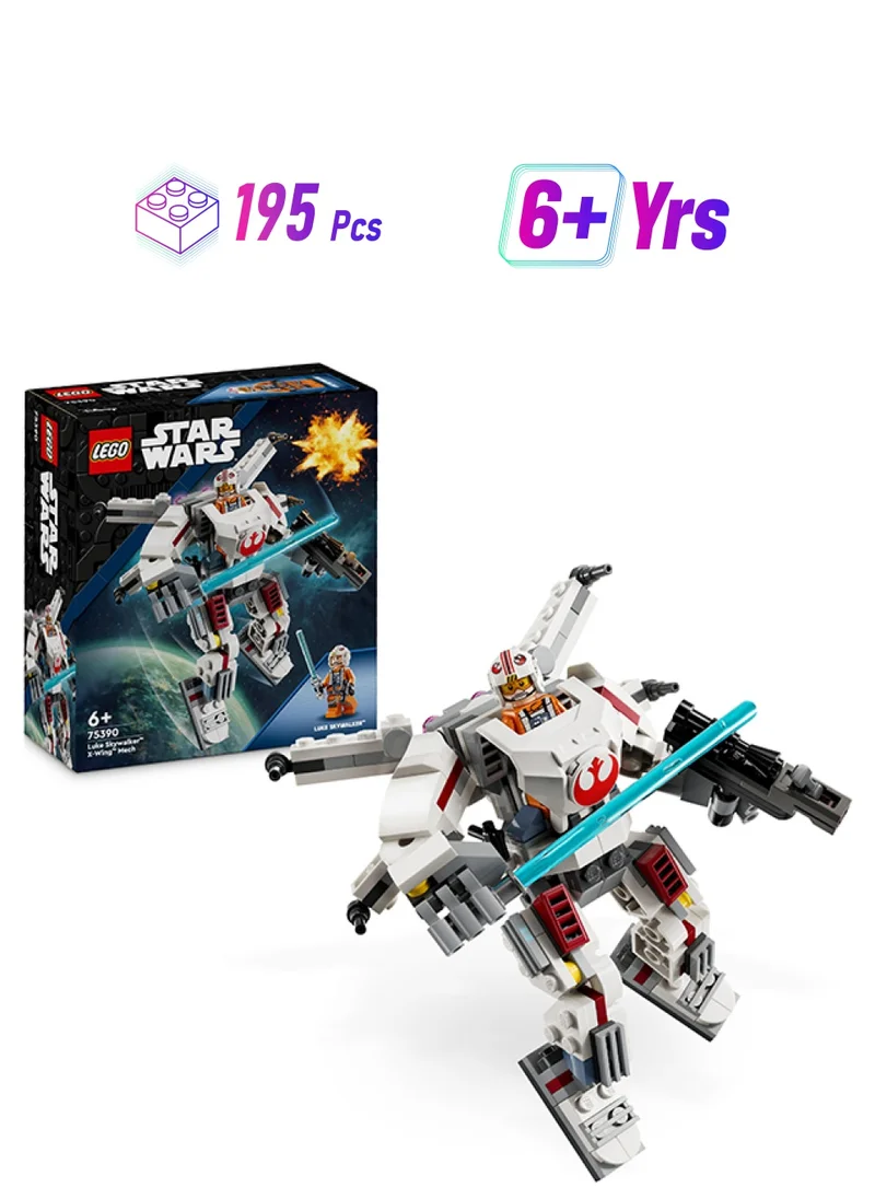 ليغو Star Wars Luke Skywalker X-Wing Mech, Collectible Brick-Built Toy For Kids, Fantasy Action-Adventures, Creative Gift Idea For Boys And Girls Aged 6 And Over (195 Pieces) 75390