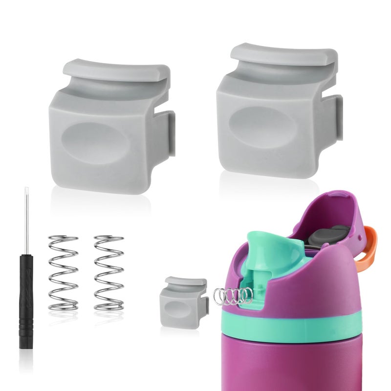 PEUTIER 2pcs Replacement Button Compatible with Owala FreeSip 24oz 32oz BPAFree Water Bottle Lid Mouth Push Button Switch Replacement Parts for Owala 1619243240oz Bottle Accessories Grey