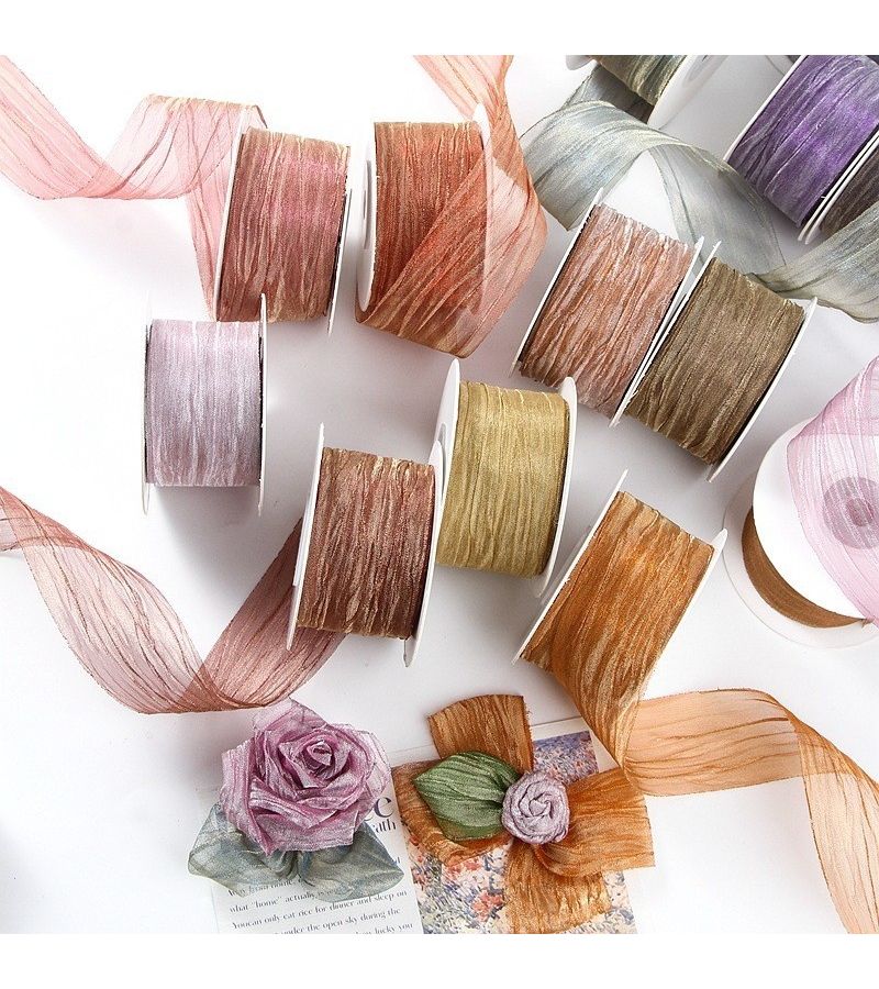 Luxury Crinkle Ribbon For Wedding Party Decoration 38mm - Image 1