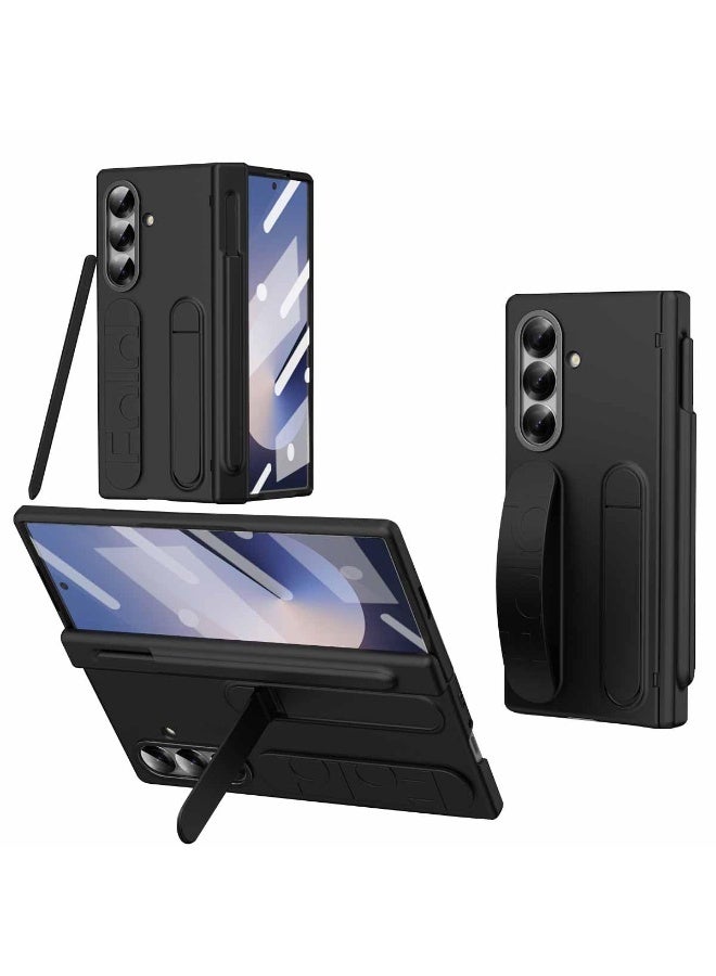 general Case for Samsung Galaxy Z Fold 7 5G 【Pen and Pen Slot】 【Built-in Screen Protector】 Elastic Silicone Wristband Phone Case Hinge Protection Shockproof Cover with Stand - Image 1