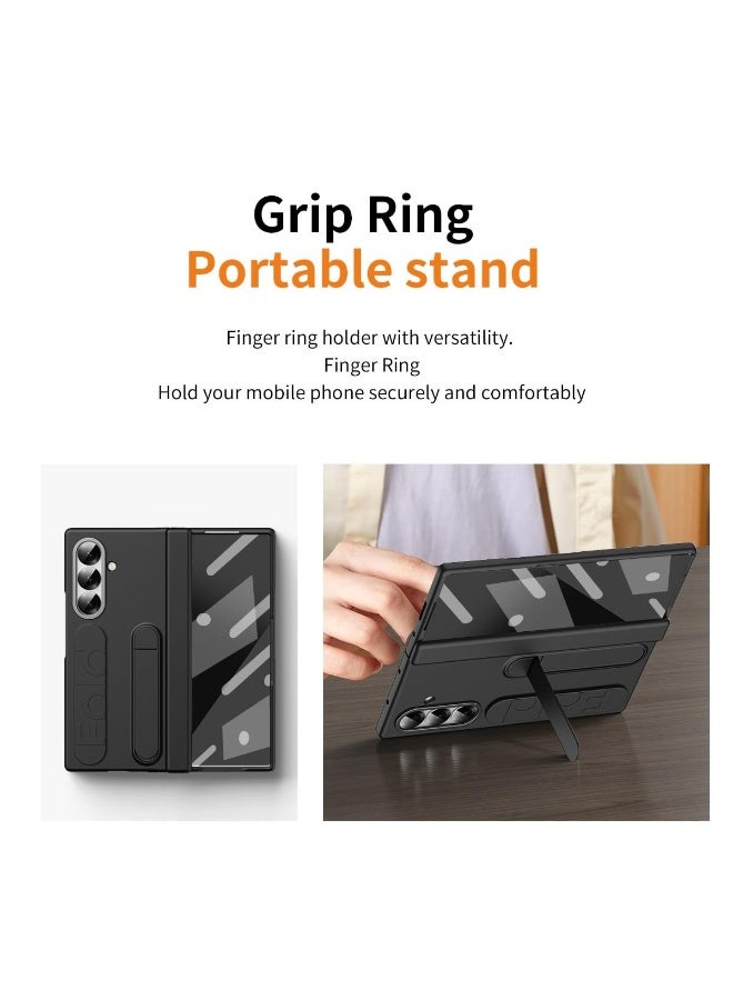 general Case for Samsung Galaxy Z Fold 7 5G 【Pen and Pen Slot】 【Built-in Screen Protector】 Elastic Silicone Wristband Phone Case Hinge Protection Shockproof Cover with Stand - Image 2