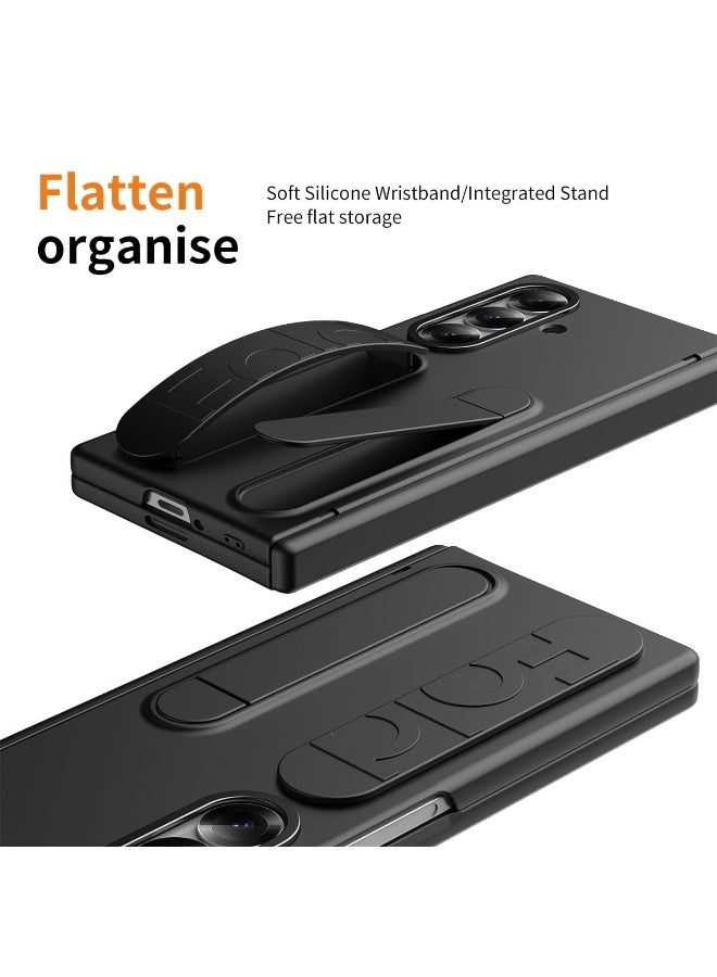 general Case for Samsung Galaxy Z Fold 7 5G 【Pen and Pen Slot】 【Built-in Screen Protector】 Elastic Silicone Wristband Phone Case Hinge Protection Shockproof Cover with Stand - Image 5