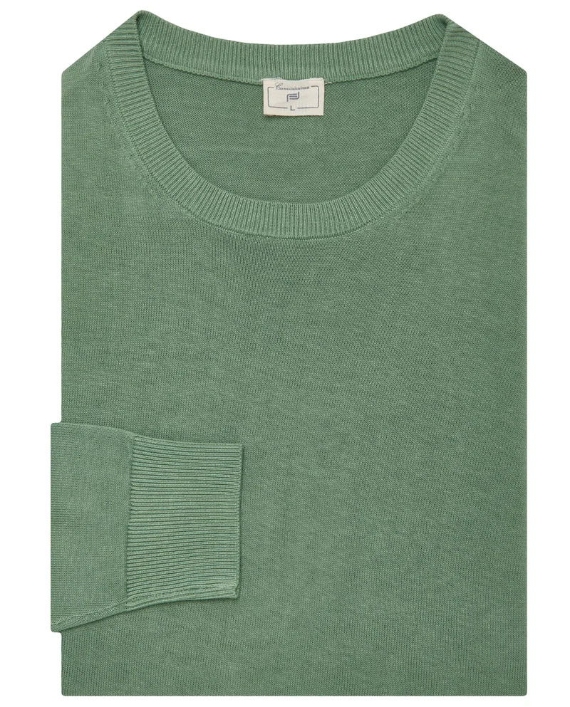 Camicissima FANCY KNIT COTTON FANCY CREW NECK WASHED