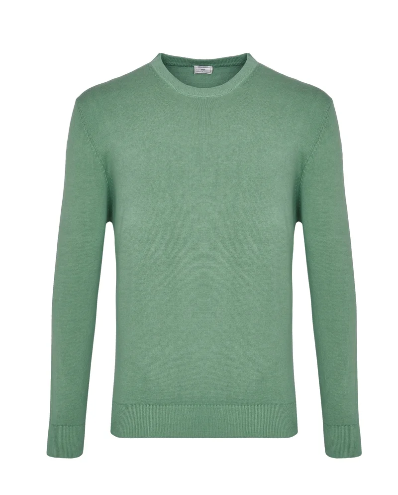 Camicissima FANCY KNIT COTTON FANCY CREW NECK WASHED