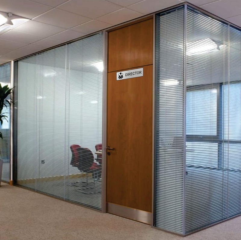 BerryBox Premium Brush Steel Finish Acrylic Director Door Sign Easy to Mount 3M Self-Adhesive Tape Signage for Hotel Office Resort Society Corporate Business. - Image 4