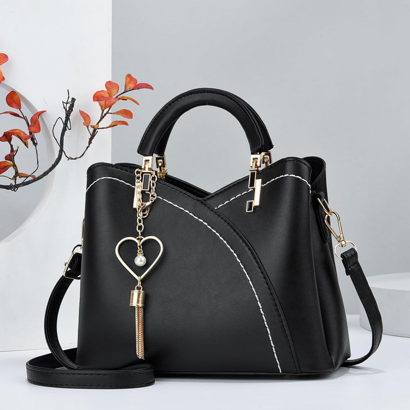 Xiaoyu Small Purses and Handbags for Women Fashion Crossbody Bag Lightweight Shoulder Bag Top Handle Satchel Purse (Black) - Image 3