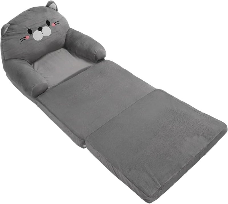 3 Layer Plush Grey Baby Armrest Sofa Bed Toddler Chair For Relaxing Playing Resting At Home - Image 4