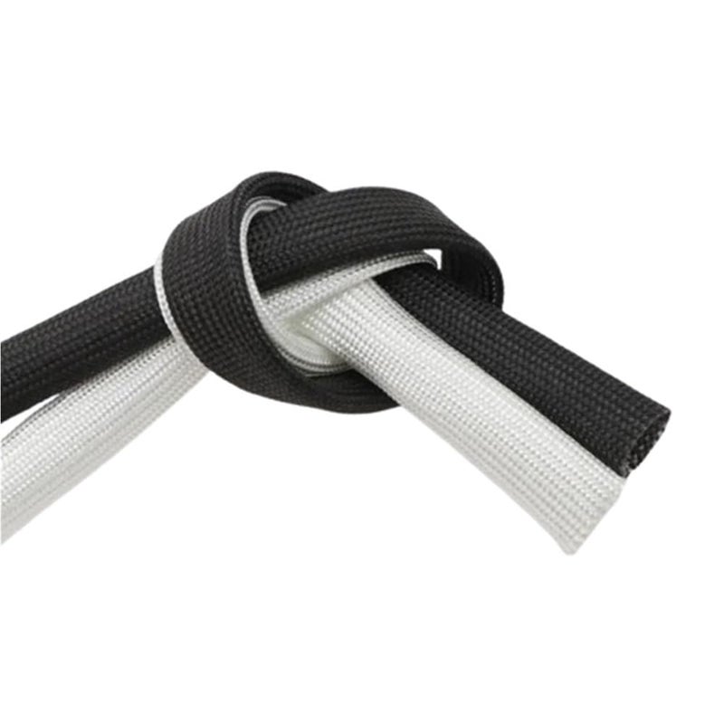 1pc Braided Fiberglass Sleeve - 1m & 5m Lengths, 1-40mm ID Woven Split Sleeving for Wire Protection and Insulation(White,20MMx5M) - Image 3