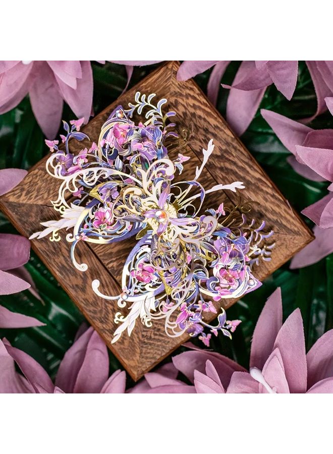 Purple Butterfly 3D Metal Puzzle DIY Model Creative Refrigerator Magnet Gift - Image 4