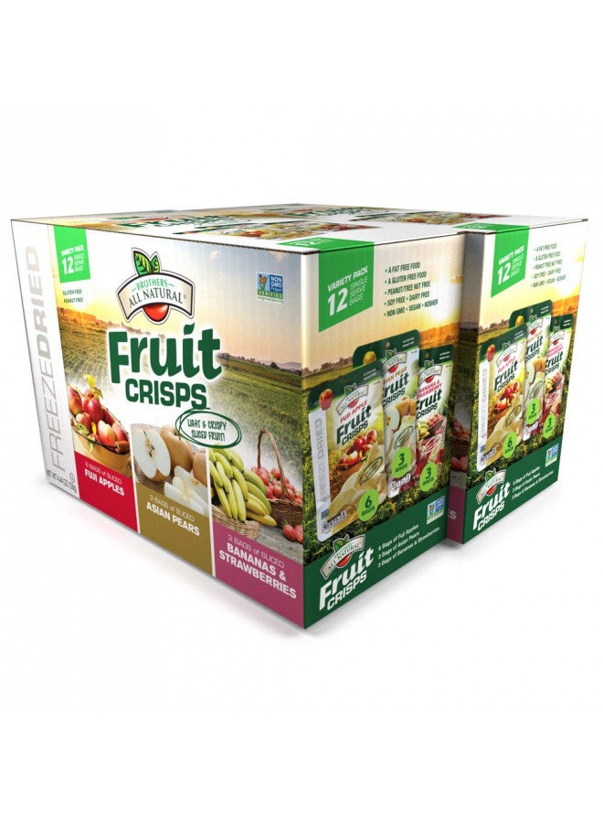 Brothers-ALL-Natural Brothers-ALL-Natural Fruit Crisps, Variety Pack, 4.44 Ounce Bag, 12 Count (Pack of 2)  - Image 1