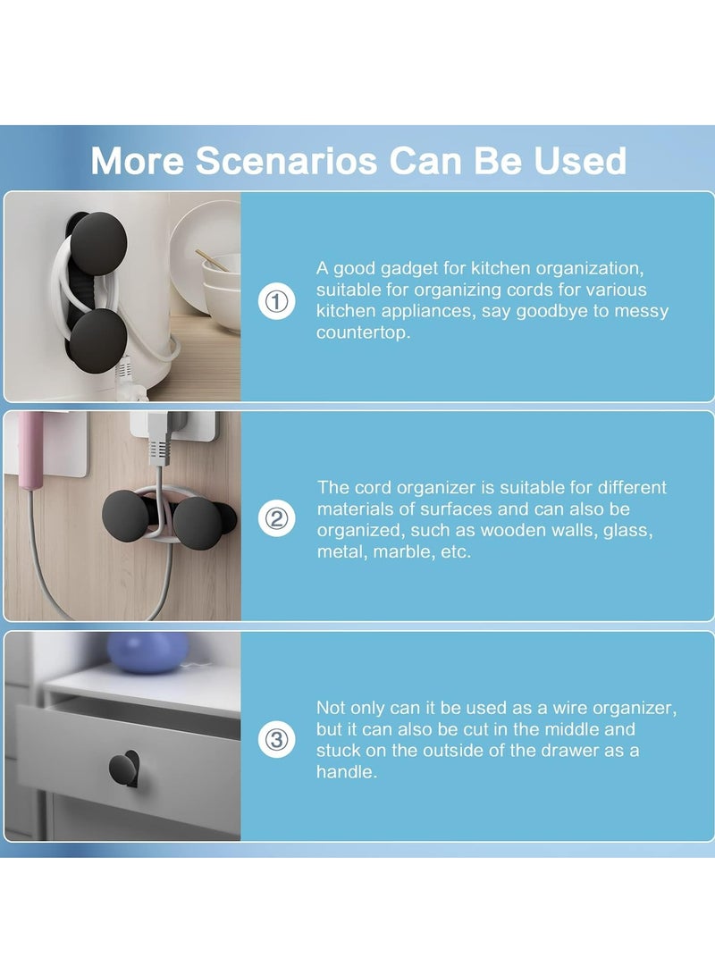 Joyelink 6 Pack Cord Organizer for Appliances, Cord Holder Cord Wrap Cable Organizer Stick On Flat or Round Surface Multifunctional Adhesive Hooks for Small Kitchen Appliances, Blenders, Coffee Maker - Image 3