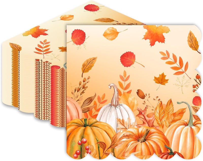 LDFDRT Fall Paper Napkins Disposable Thanksgiving Day Pumpkin Dessert Napkins Happy Birthday Party Supplies for Baby Shower Weddings,Birthday,Bar fall Party Favors - Image 1