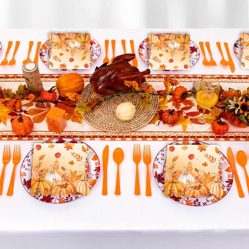 LDFDRT Fall Paper Napkins Disposable Thanksgiving Day Pumpkin Dessert Napkins Happy Birthday Party Supplies for Baby Shower Weddings,Birthday,Bar fall Party Favors - Image 3