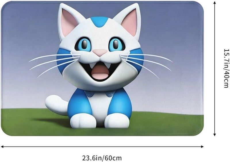 PHAYAH Animal Cat Mascot Doormat 16x24 Indoor Outdoor Non Slip Front Door Mat - Image 2