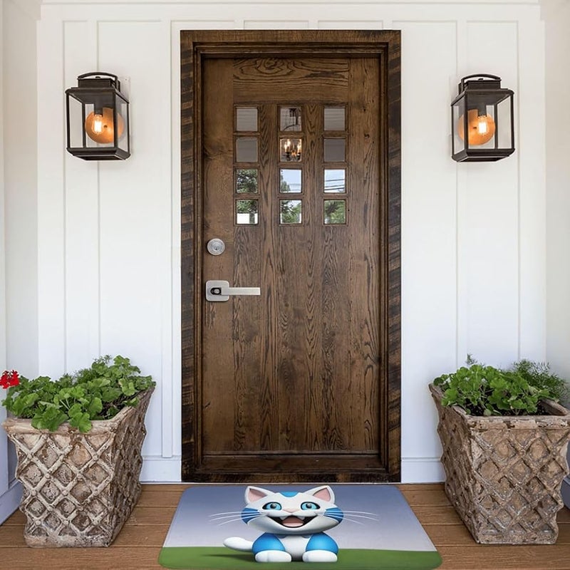 PHAYAH Animal Cat Mascot Doormat 16x24 Indoor Outdoor Non Slip Front Door Mat - Image 1