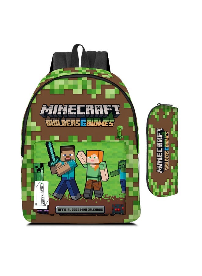 ماين كرافت على ظهره مقلمة قطعتين دعوى الرجال والنساء الترفيه الرياضة حقيبة السفر طالب حقيبة المدرسة - Image 1